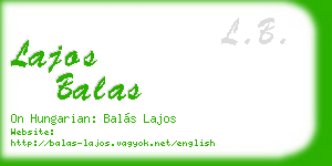 lajos balas business card