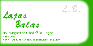 lajos balas business card